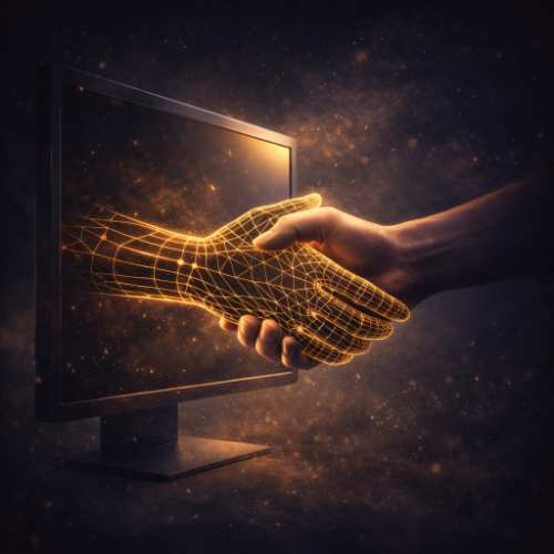 Mensch und KI als Bildmotiv